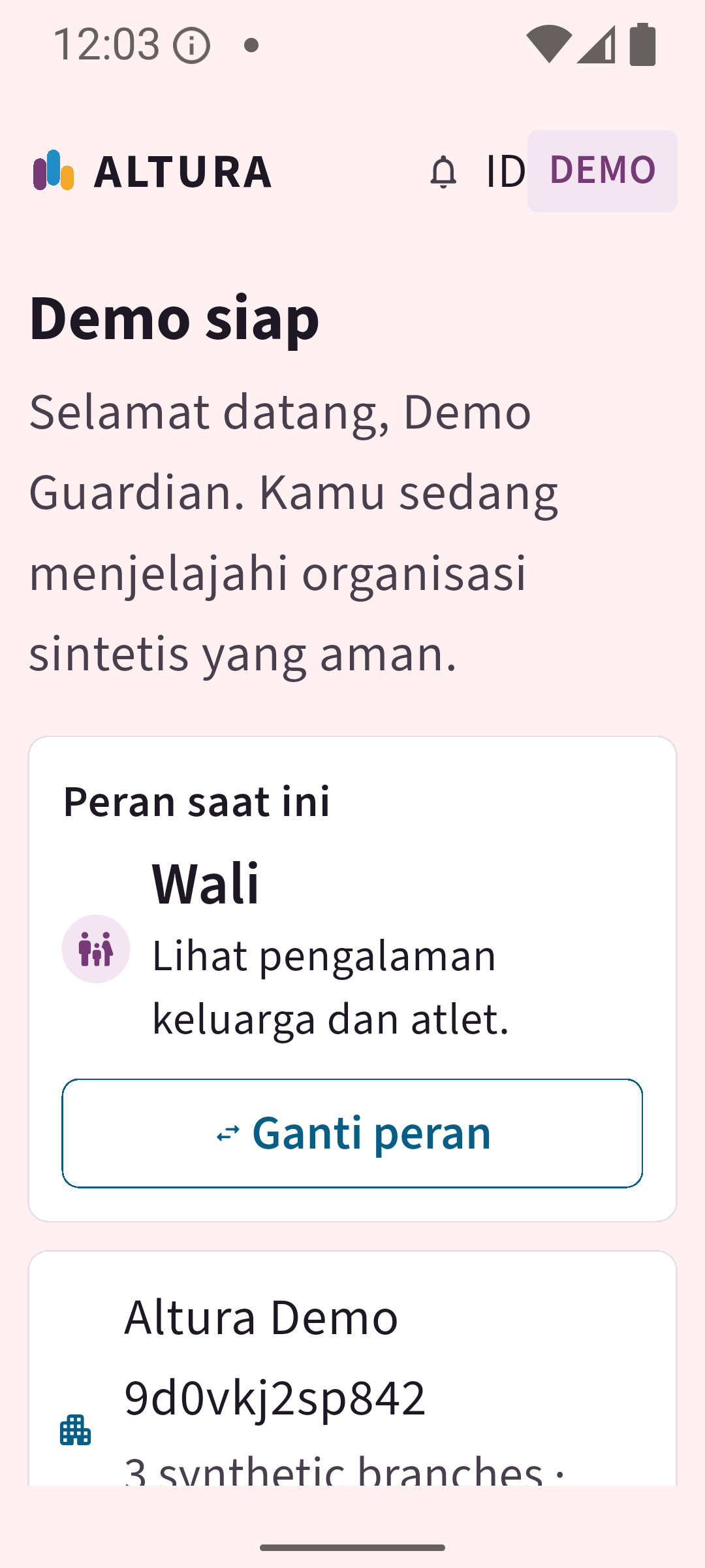 Altura Flutter preview with text scaled to 200 percent
